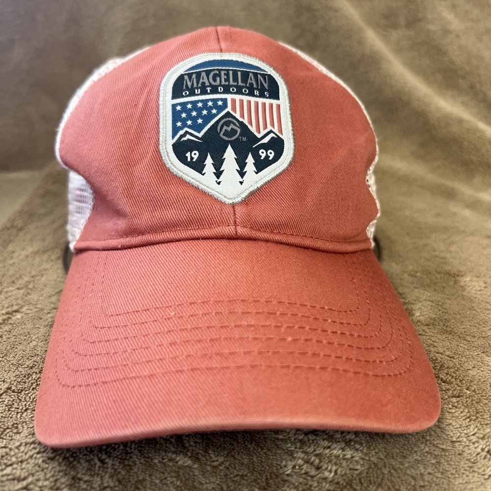 Magellan 1999 Trucker Hat Cap Men's Salmon Mesh Snapback Outdoor Patch